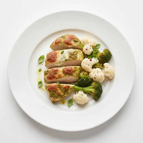 Pesto Chicken Bake with Mozzarella and Peppered Dual Floweret